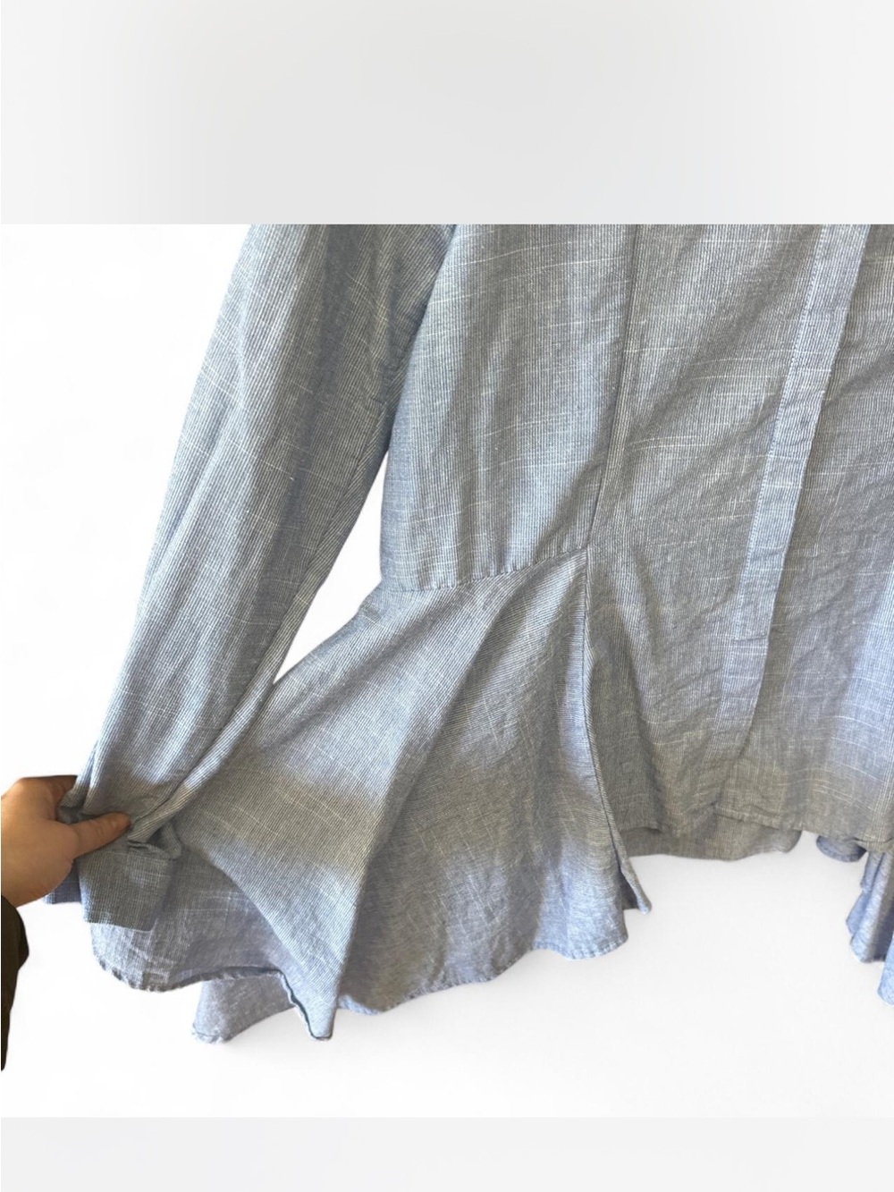Textured Button-Front Blouse - Picture 3 of 3